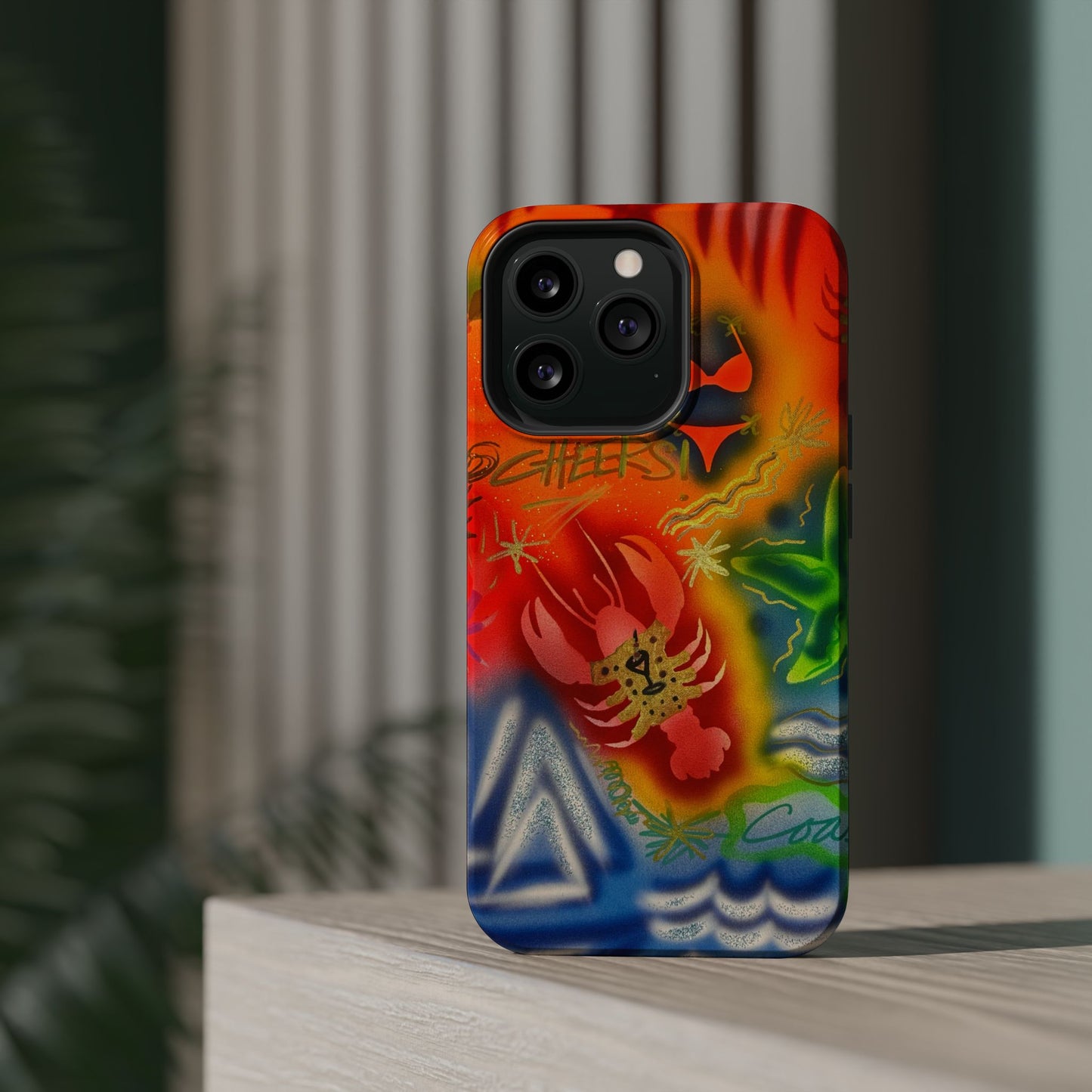 MagSafe "tipsy lobster" airbrush iPhone case