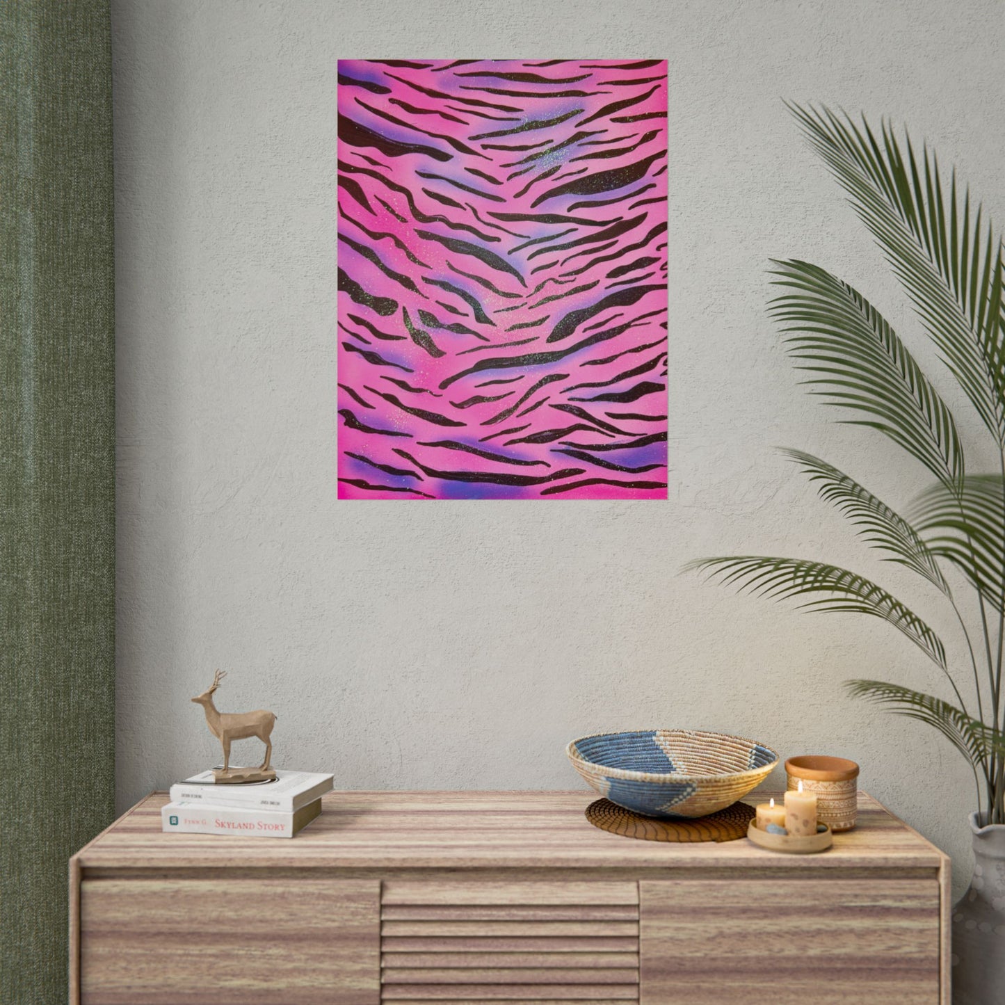 "glitter zebra" airbrush rolled print