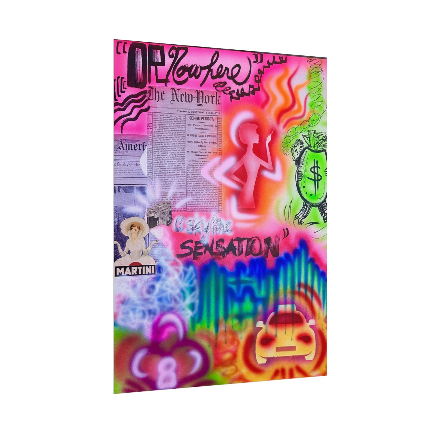 "skyline sensation" airbrush rolled print