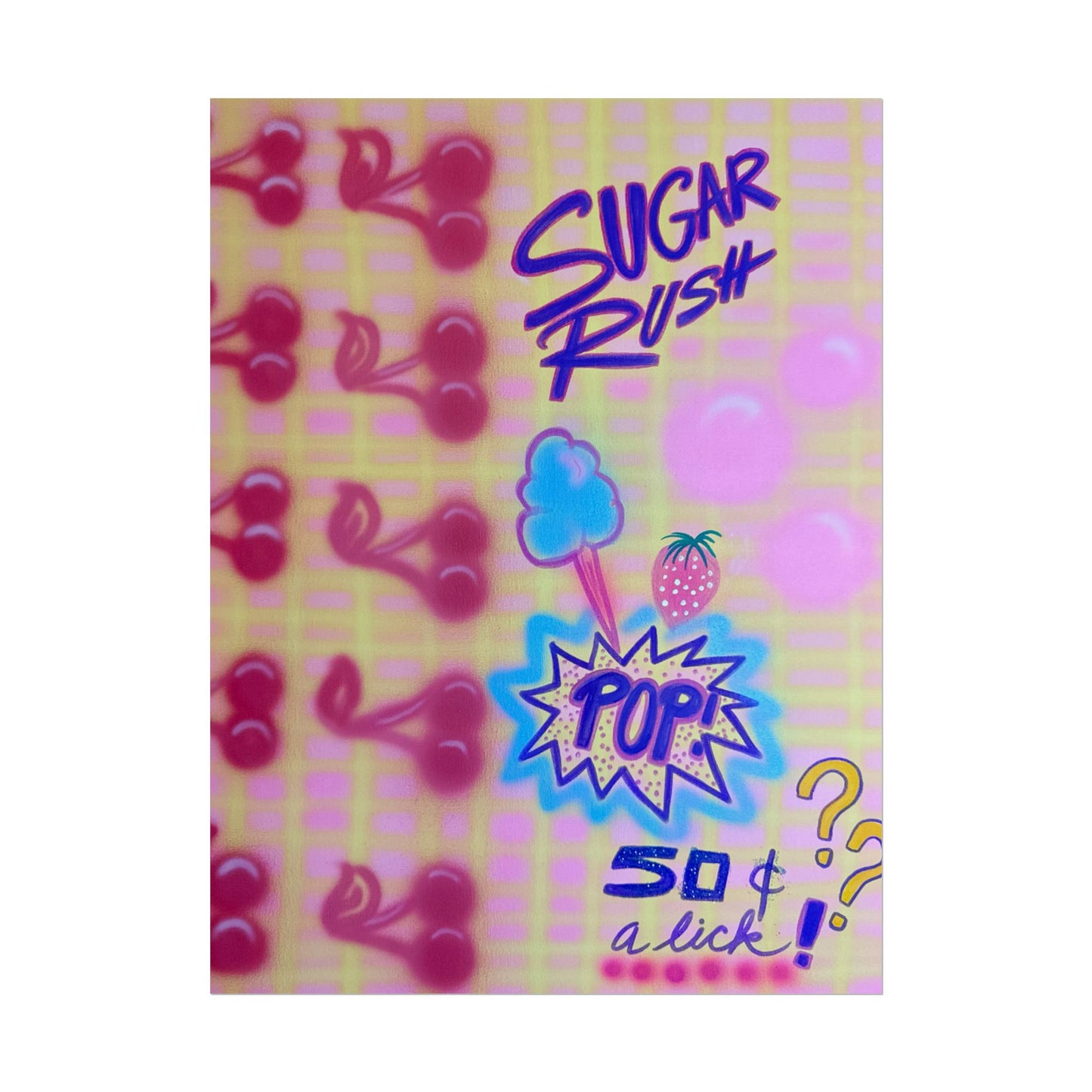 "sugar rush" airbrush rolled print