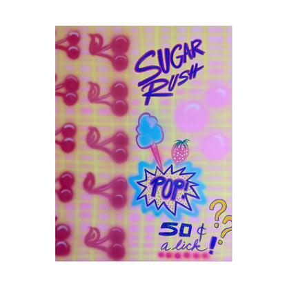 "sugar rush" airbrush rolled print