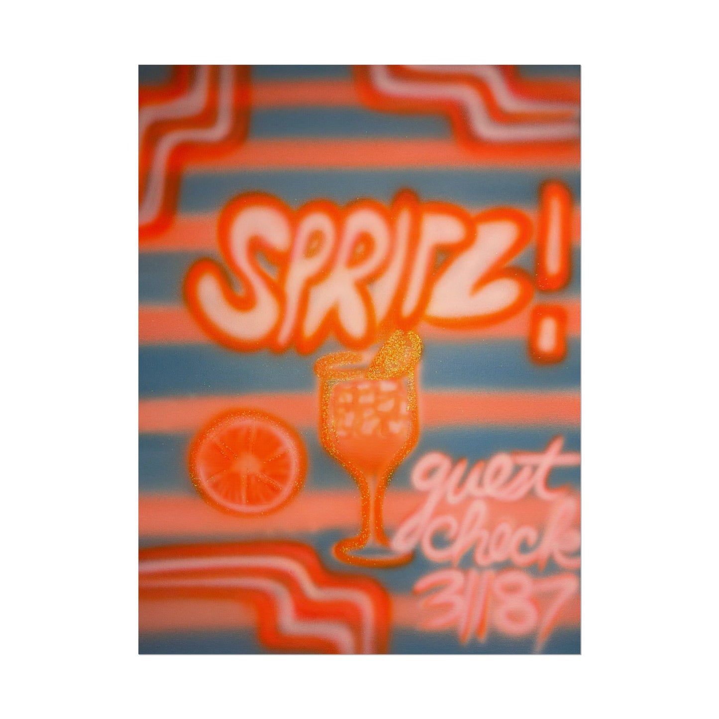 "aperol spritz" airbrush rolled print