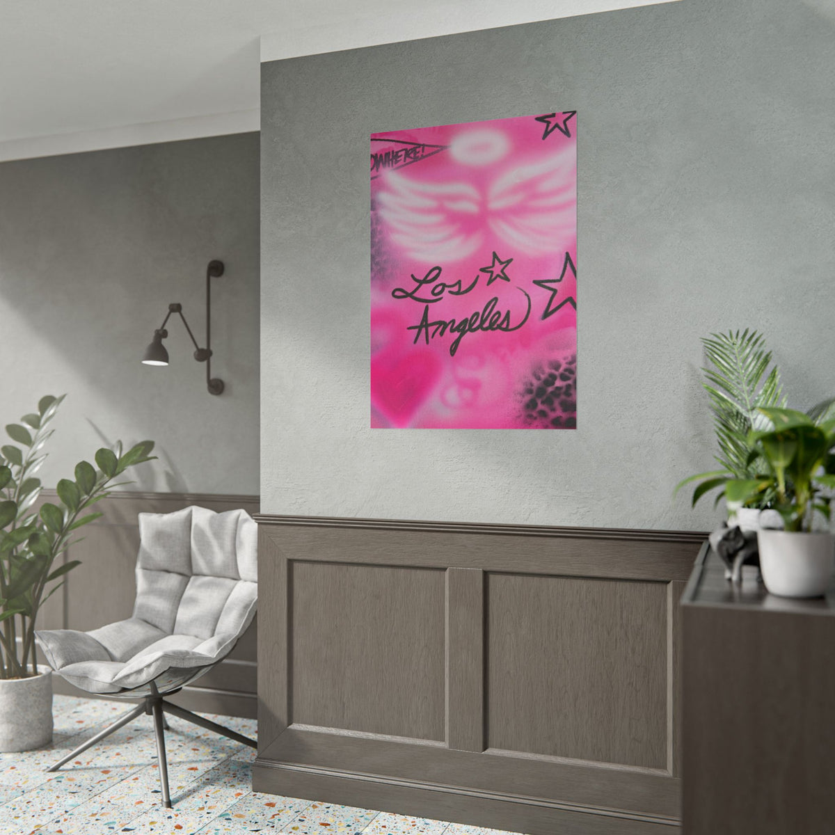 "pink angel wings" airbrush rolled print