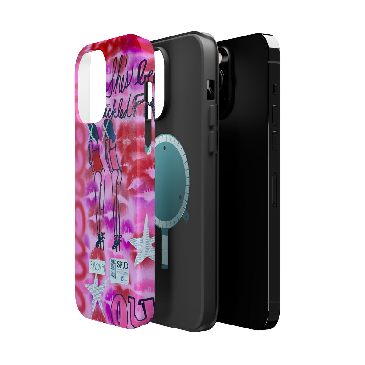 MagSafe "tickled pink" airbrush iPhone case