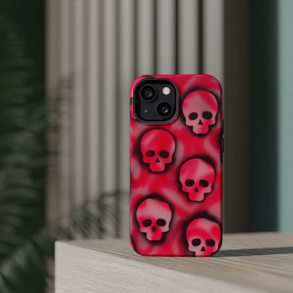 MagSafe "pink skully" airbrush iPhone case