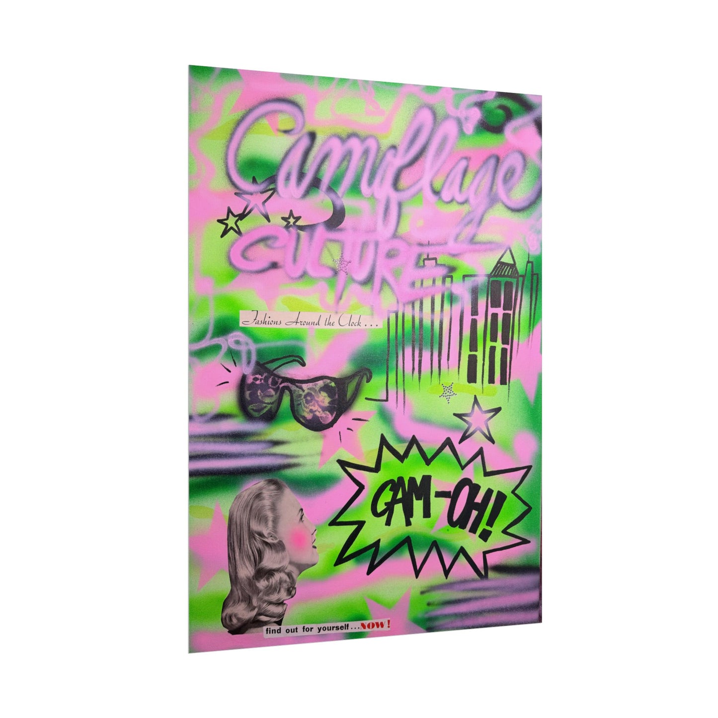 "green camo" airbrush rolled print