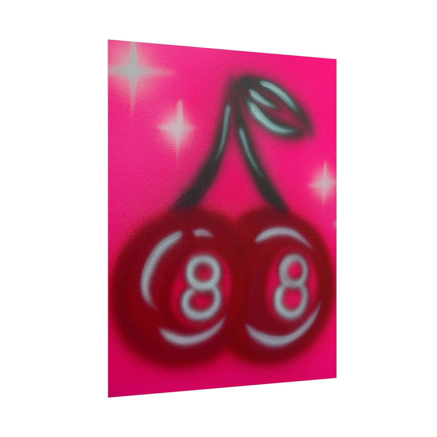 "cherry 8ball" airbrush rolled print