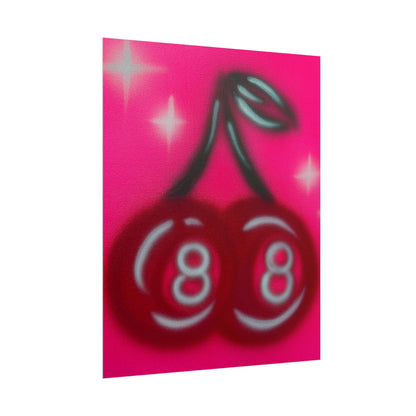 "cherry 8ball" airbrush rolled print