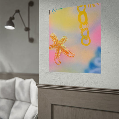 "sweet starfish" airbrush rolled print