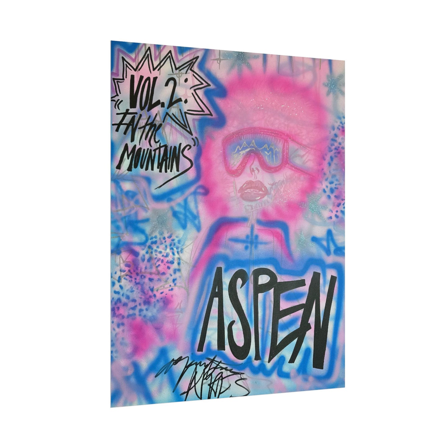 "aspen aspirations" airbrush rolled print
