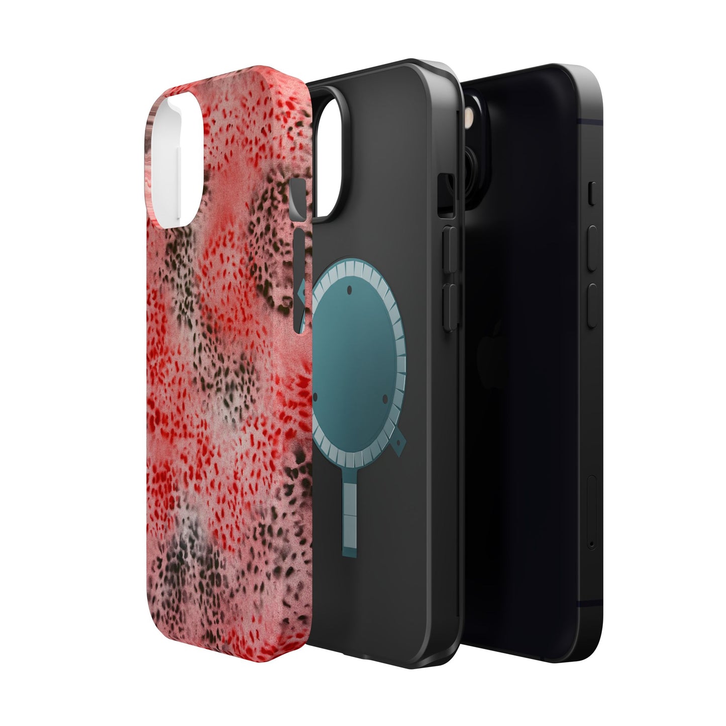 MagSafe "red cheetah" airbrush iPhone case