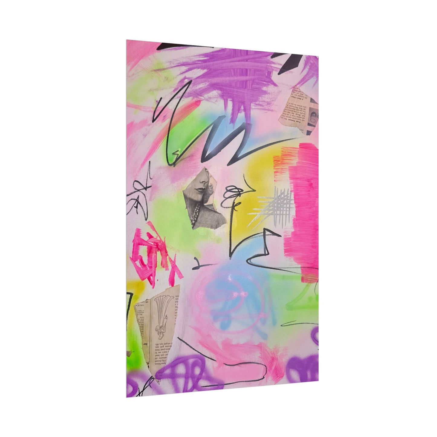 "pastel static" airbrush rolled print