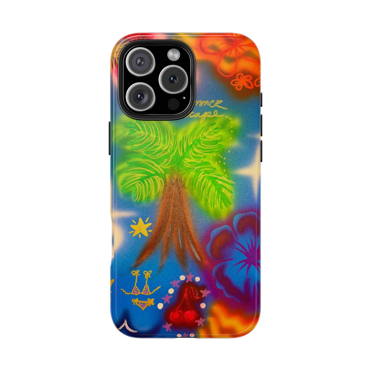 "neon blue palms" airbrush iPhone case