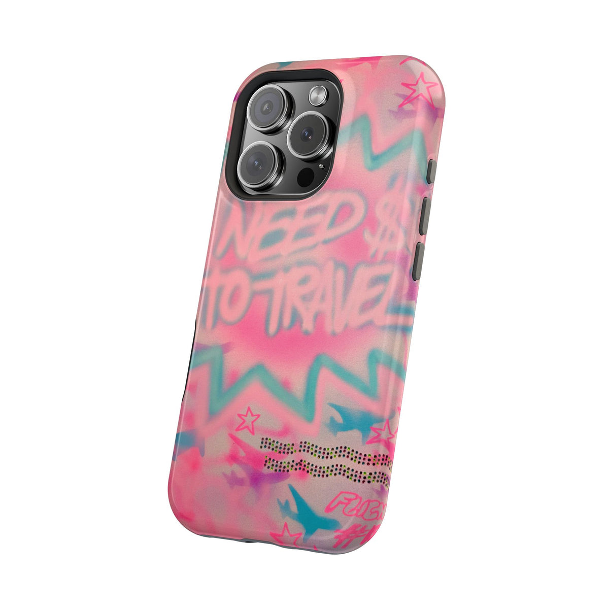 MagSafe "need $$ to travel" airbrush iPhone case