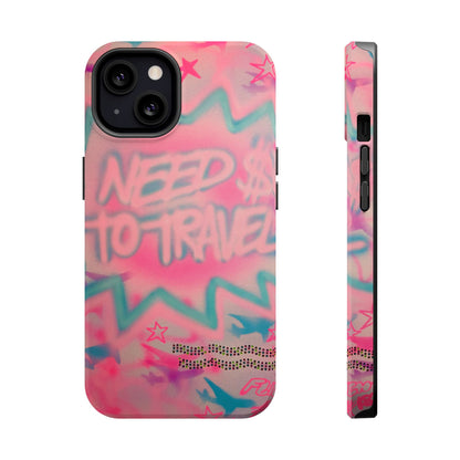 MagSafe "need $$ to travel" airbrush iPhone case