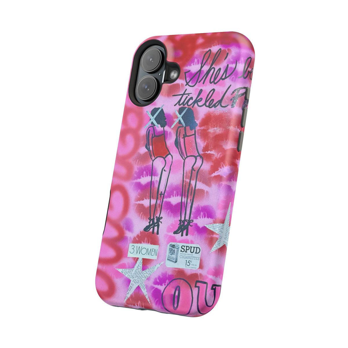 MagSafe "tickled pink" airbrush iPhone case