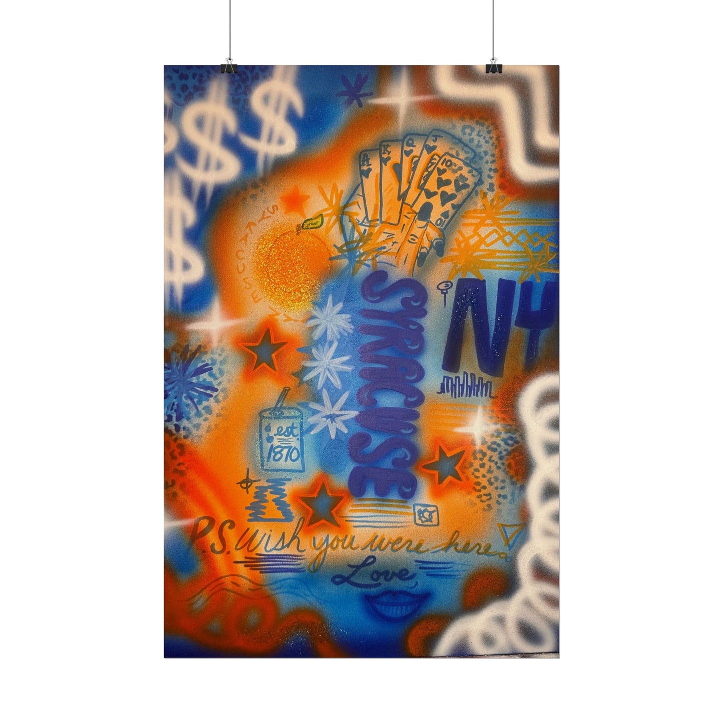 "syracuse, ny" airbrush rolled print