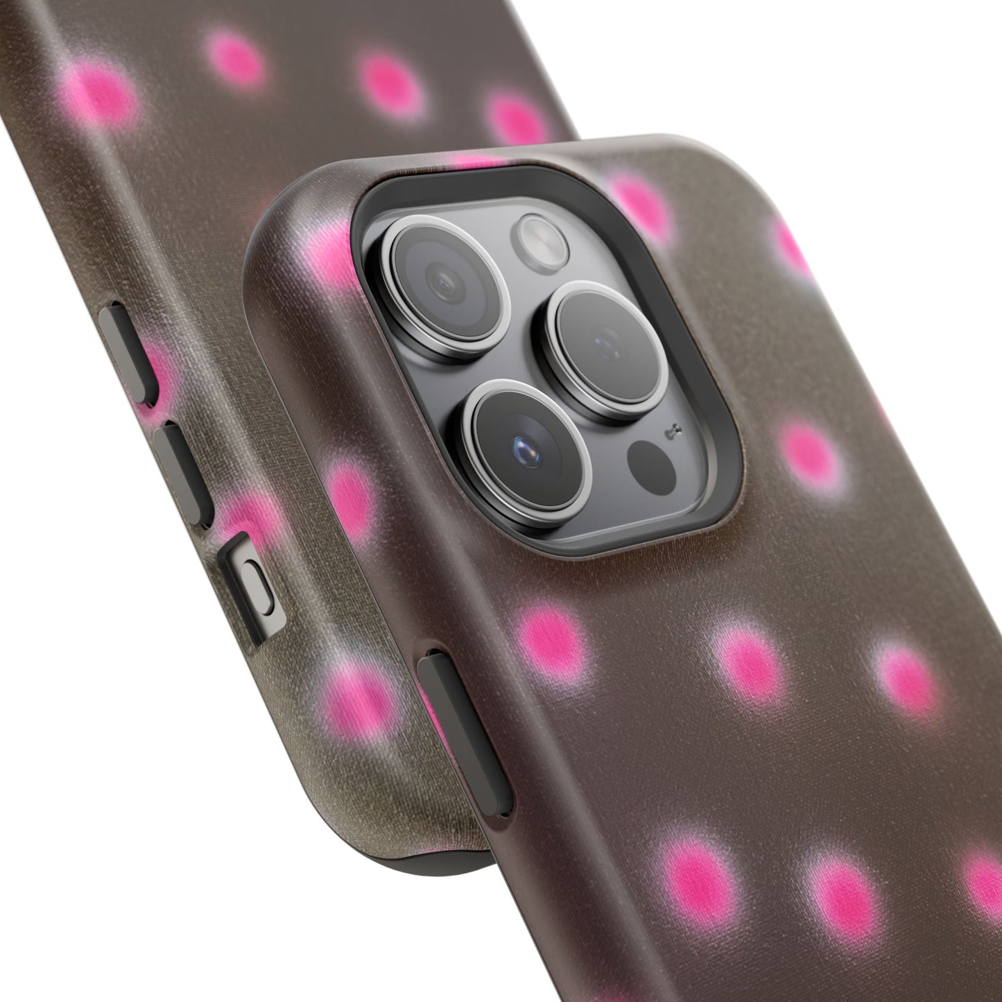 MagSafe "cherry mocha polka dot" airbrush iPhone case