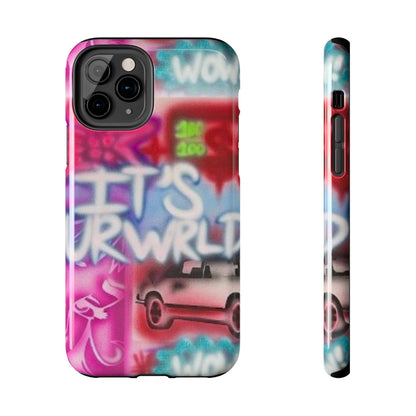 "it's ur WRLD" airbrush iPhone case