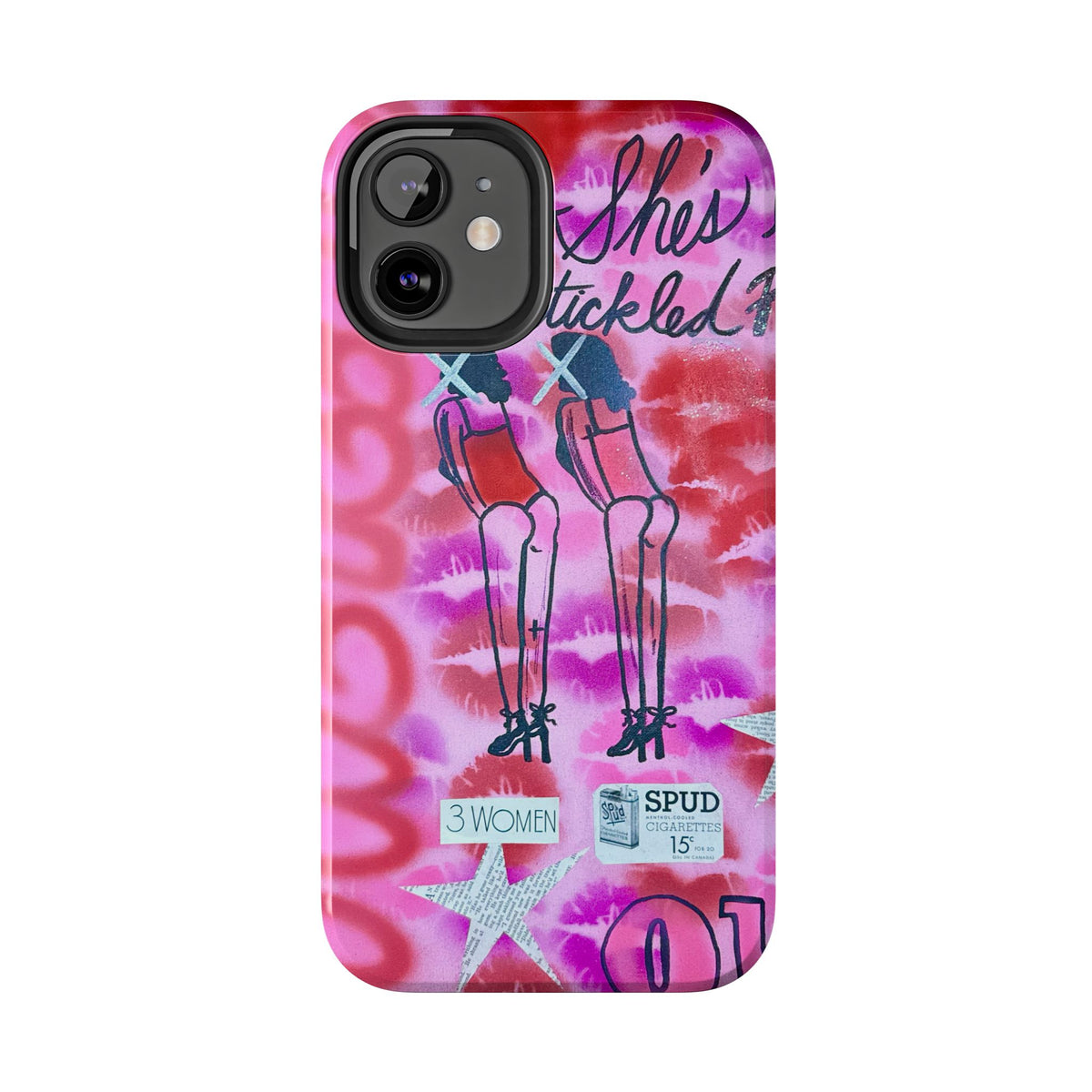 "tickled pink" airbrush iPhone case