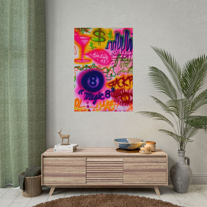 "colorful chaos" airbrush rolled print