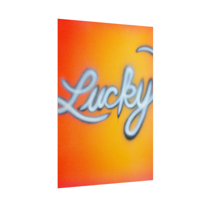 "lucky" airbrush rolled print