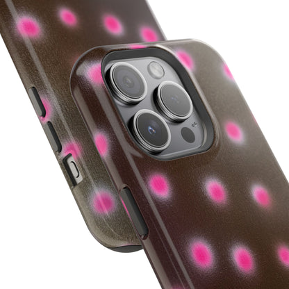 MagSafe "cherry mocha polka dot" airbrush iPhone case