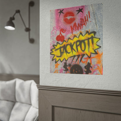 "jackpot!" airbrush rolled print