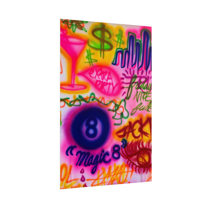 "colorful chaos" airbrush rolled print
