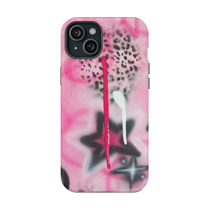 MagSafe "pink cheetah" airbrush iPhone case