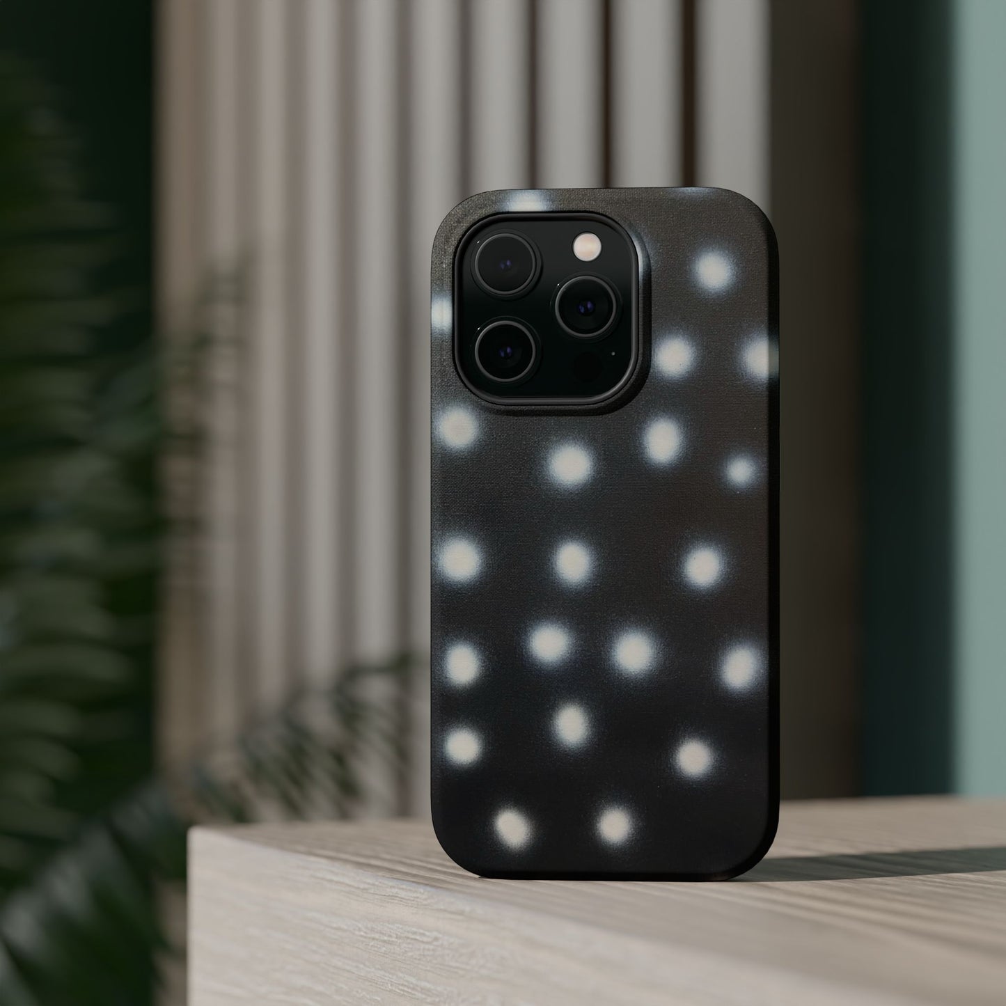 MagSafe "coconut noir polka dot" airbrush iPhone case