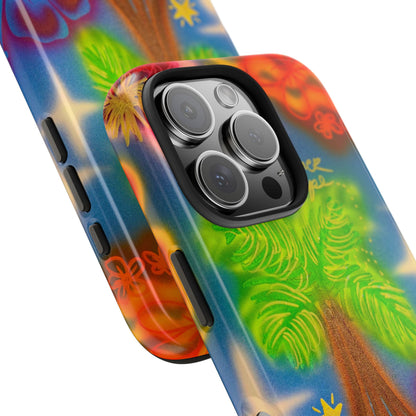 "neon blue palms" airbrush iPhone case