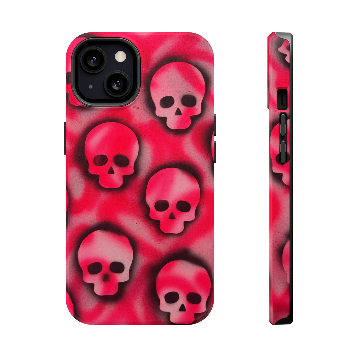 MagSafe "pink skully" airbrush iPhone case