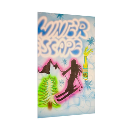 "winter escape" airbrush rolled print