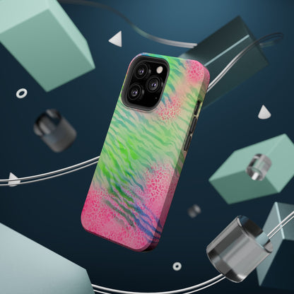 MagSafe "teal cheetah" airbrush iPhone case