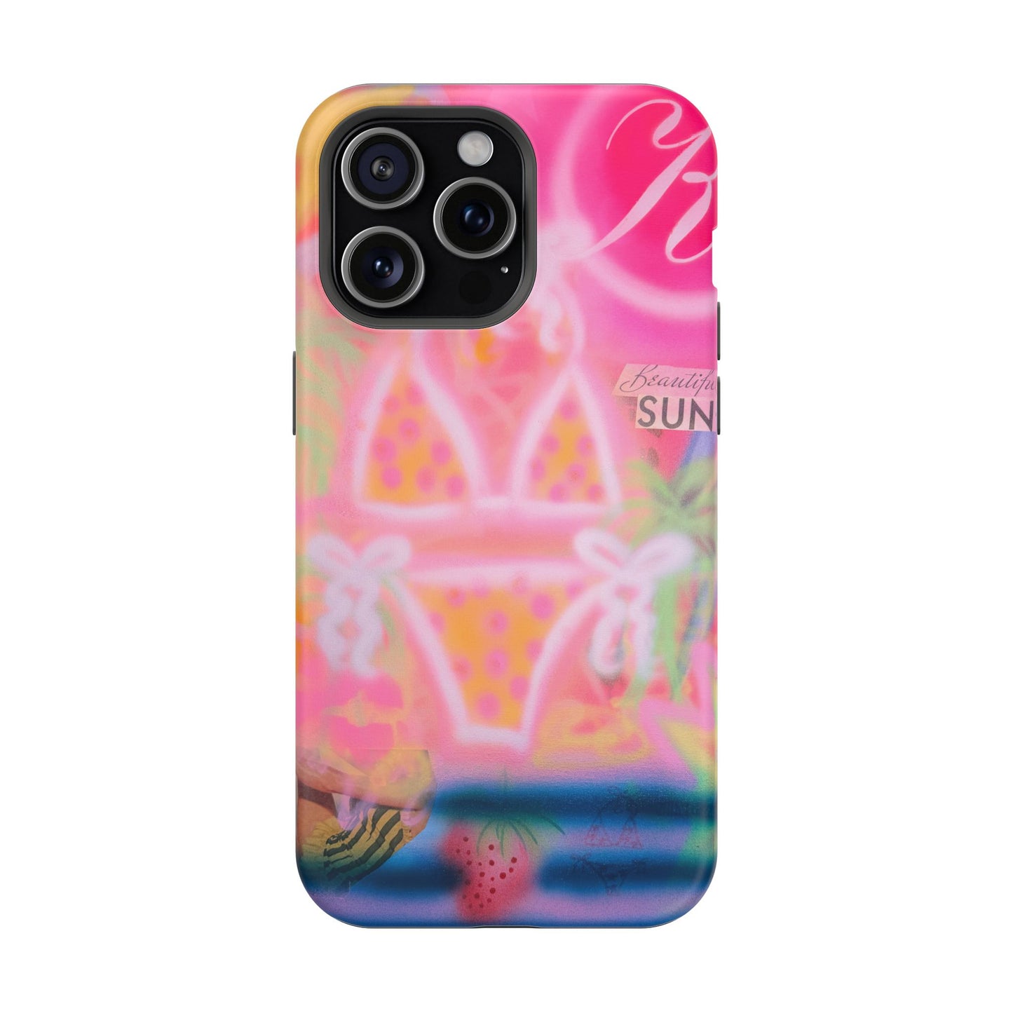 MagSafe "santa monica strawberry" airbrush iPhone case