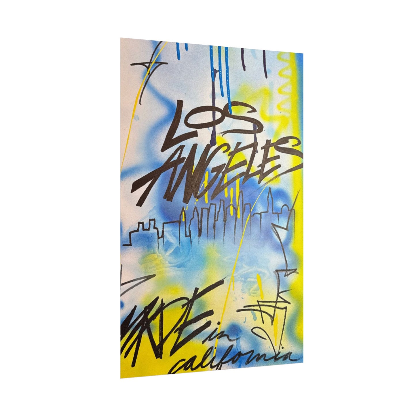 "los angeles" airbrush rolled print