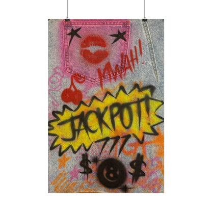"jackpot!" airbrush rolled print