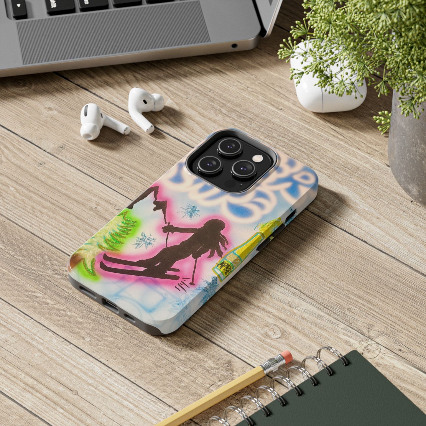 "winter escape" airbrush iPhone case