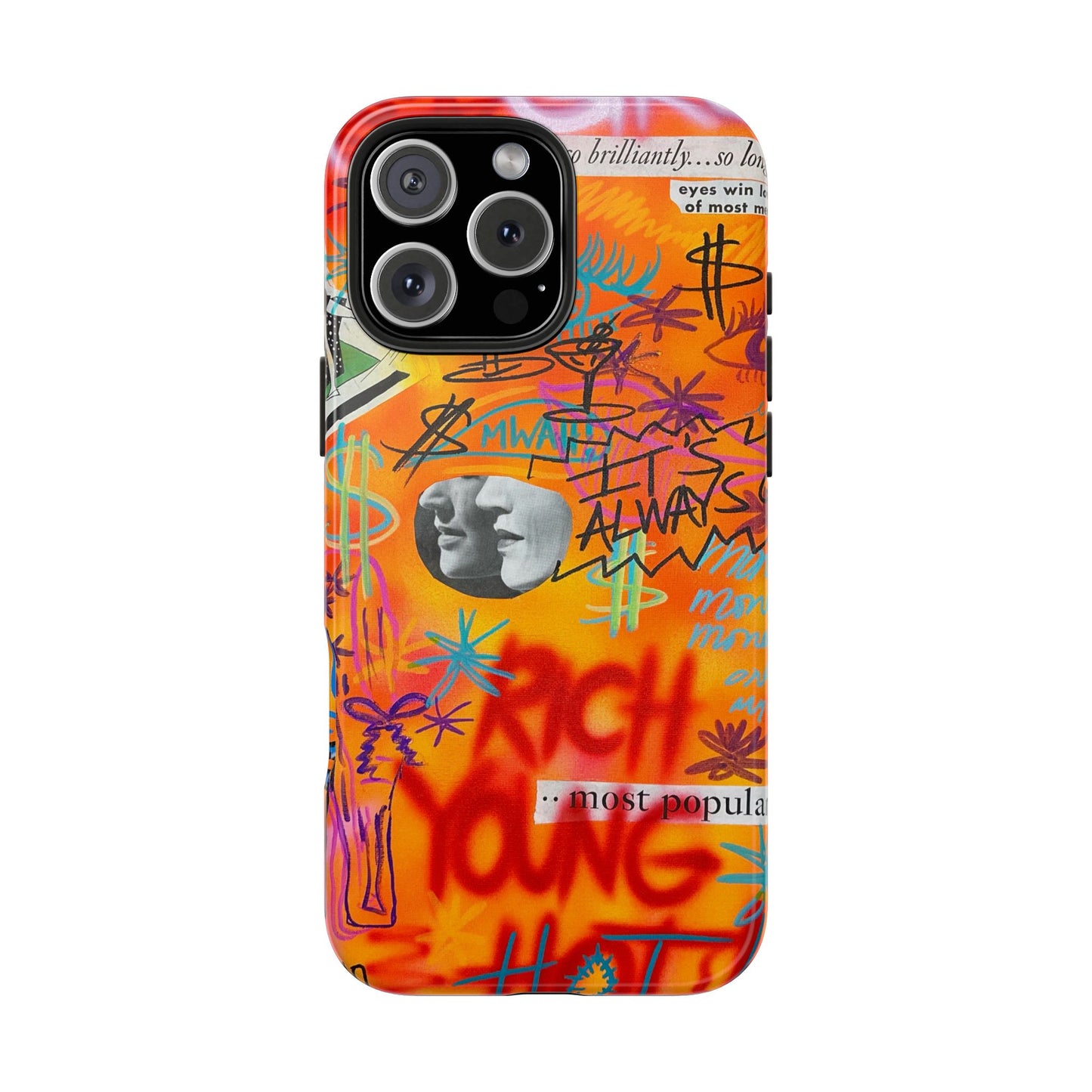 "young, rich, hot!" airbrush iPhone case