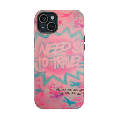 MagSafe "need $$ to travel" airbrush iPhone case