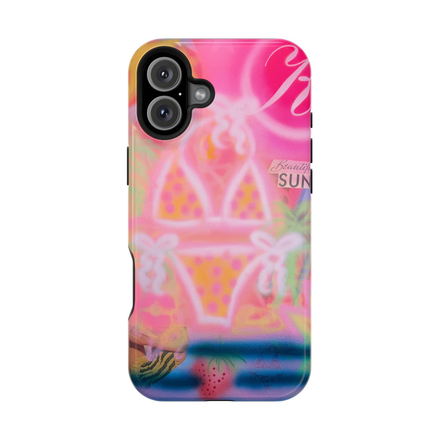 MagSafe "santa monica strawberry" airbrush iPhone case