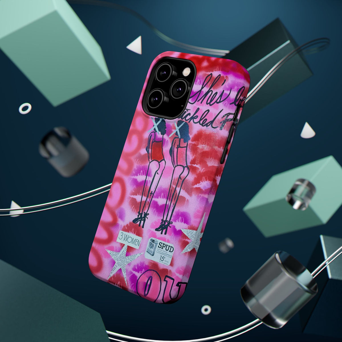 MagSafe "tickled pink" airbrush iPhone case
