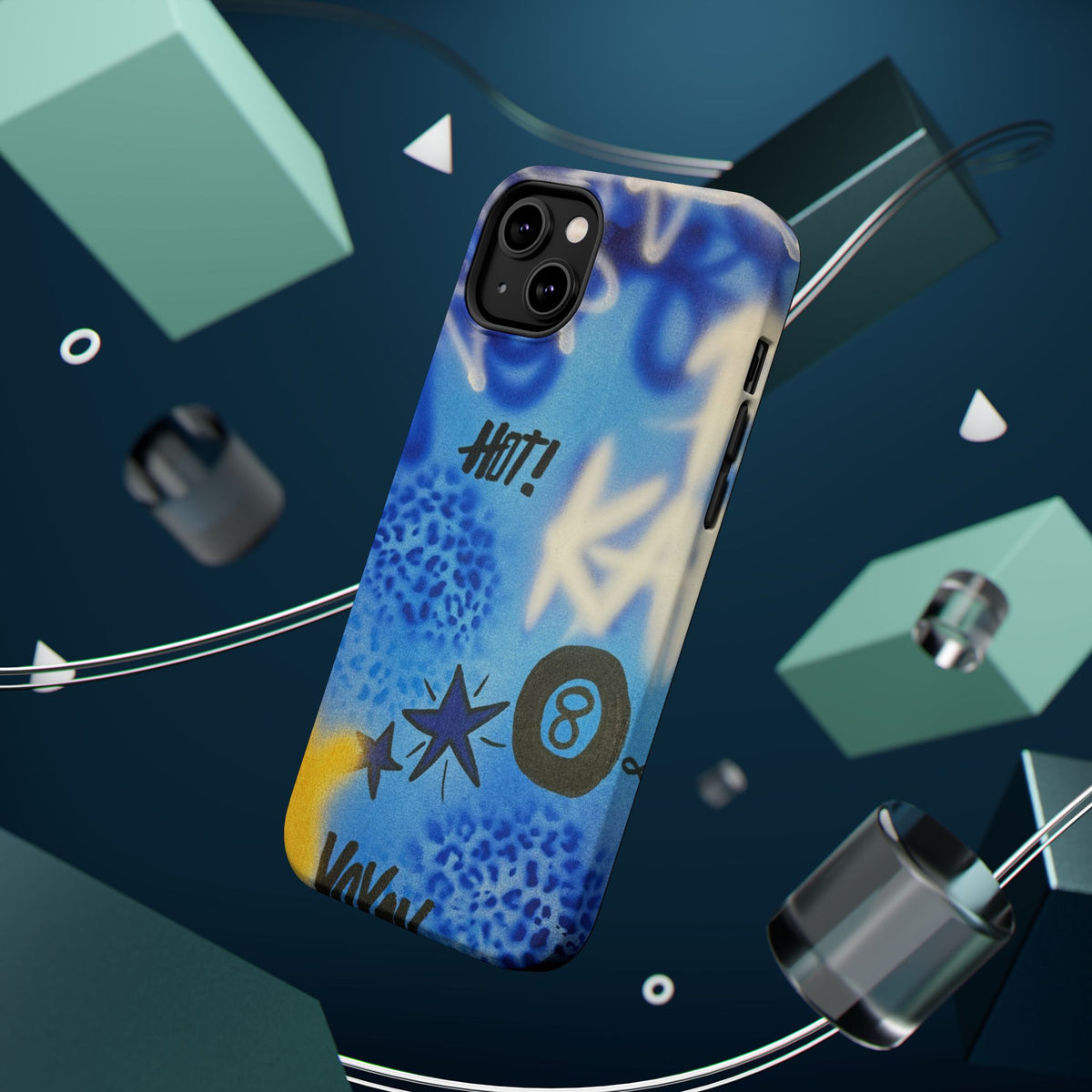 MagSafe "brilliant blues" airbrush iPhone case