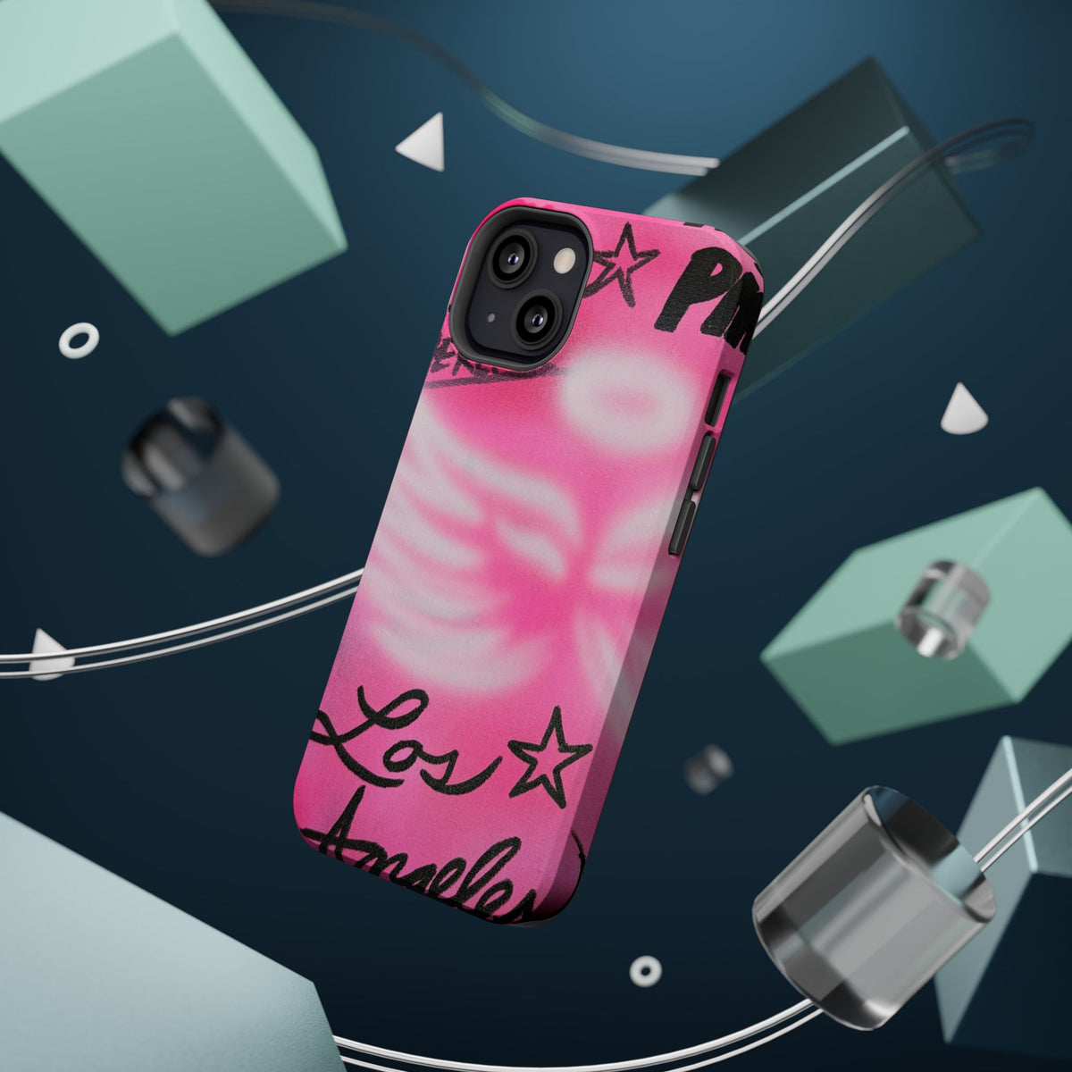 MagSafe "pinke Engelsflügel" Airbrush iPhone Hülle