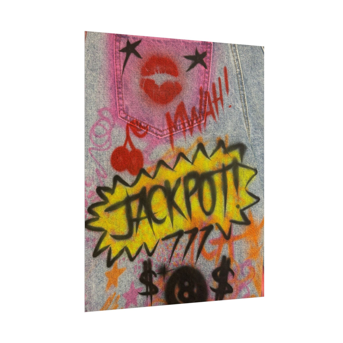 "jackpot!" airbrush rolled print