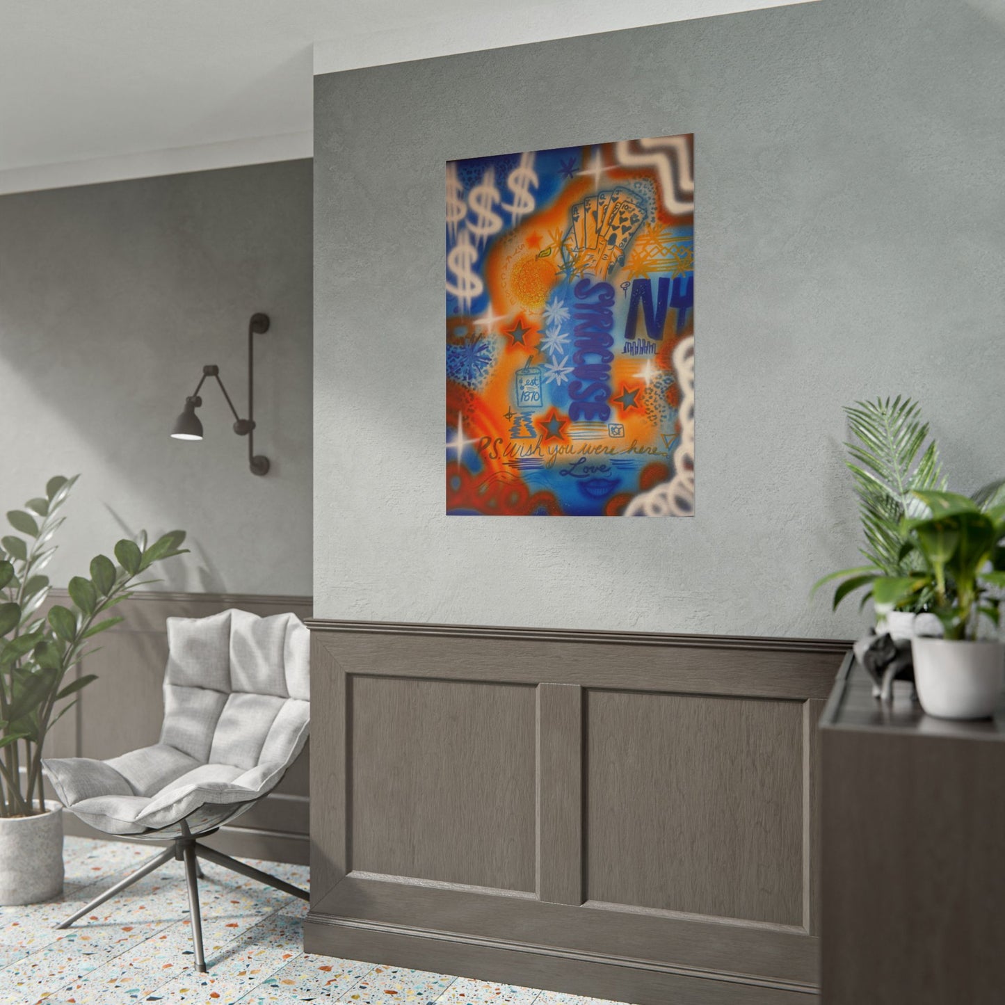 "syracuse, ny" airbrush rolled print
