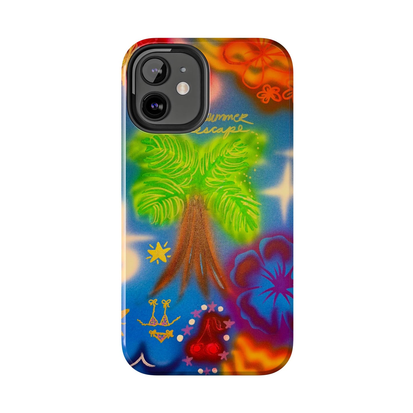 "neon blue palms" airbrush iPhone case