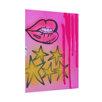 "star drip" airbrush rolled print