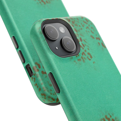 MagSafe "teal cheetah" airbrush iPhone case